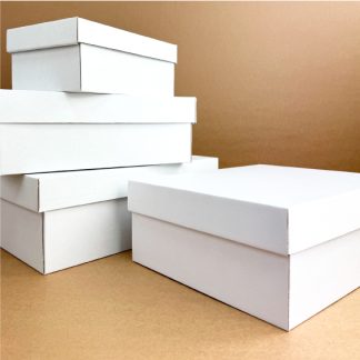 Caja de zapatos fondo y tapa  blanca