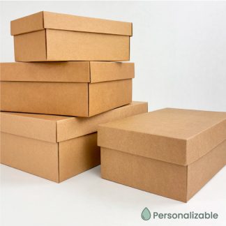 Caja de zapatos fondo y tapa marrón PERSONALIZADA