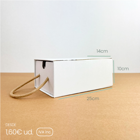 Cajón de cartón con asa blanco PERSONALIZABLE - Imagen 3