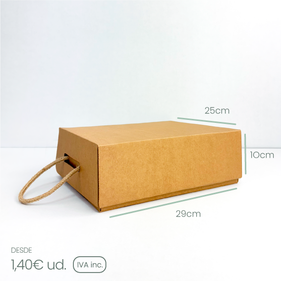 Caja de zapatos cofre con asa marrón PERSONALIZABLE - Imagen 3