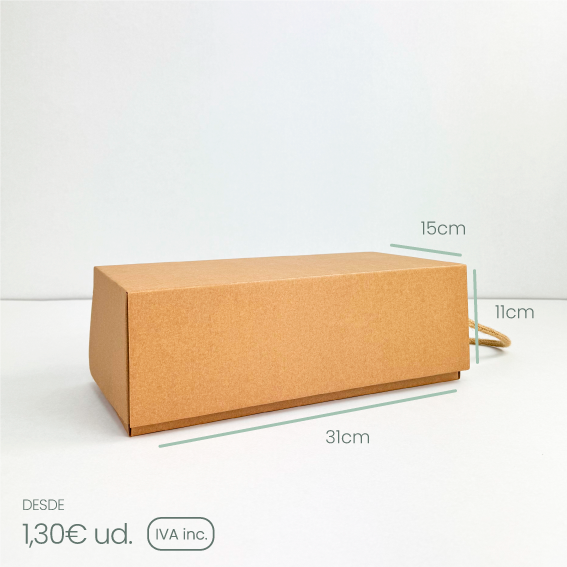 Caja de zapatos cofre con asa marrón PERSONALIZABLE - Imagen 2